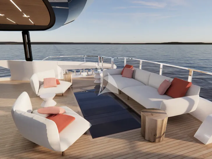 LULUS Mangusta Oceano 44 - main aft deck lounge LULUS Mangusta Oceano 44 - main aft deck lounge