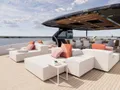 LULUS Mangusta Oceano 44 - sundeck lounge forward shot LULUS Mangusta Oceano 44 - sundeck lounge forward shot