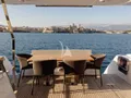 LUMALOU Ferretti 670 - main aft deck alfresco dining area LUMALOU Ferretti 670 - main aft deck alfresco dining area