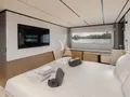 LUMALOU Ferretti 670 - master cabin bed and TV LUMALOU Ferretti 670 - master cabin bed and TV