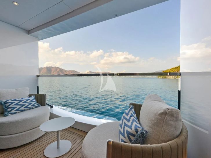 LUMIERE Benetti B.Now 50m Oasis - master cabin balcony LUMIERE Benetti B.Now 50m Oasis - master cabin balcony