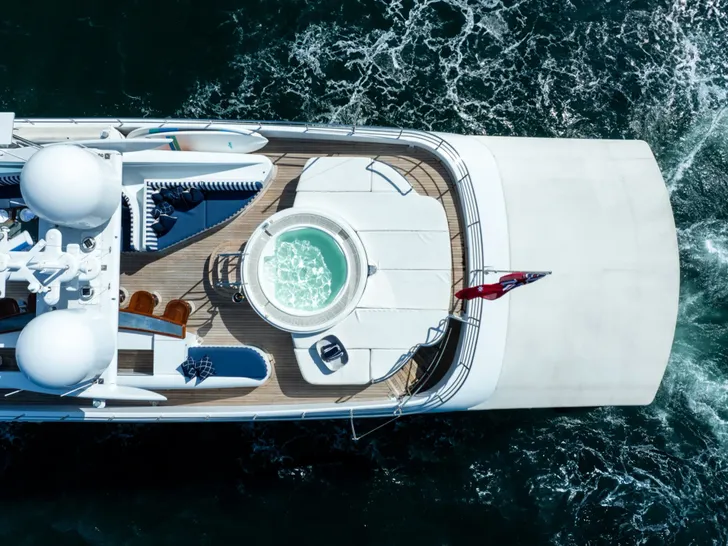 LUMIR Heesen 3700 - top sundeck shot with the jacuzzi LUMIR Heesen 3700 - top sundeck shot with the jacuzzi