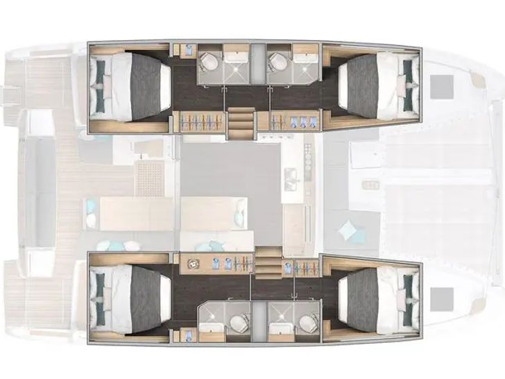 Lagoon 43 - cabin layout Lagoon 43 - cabin layout
