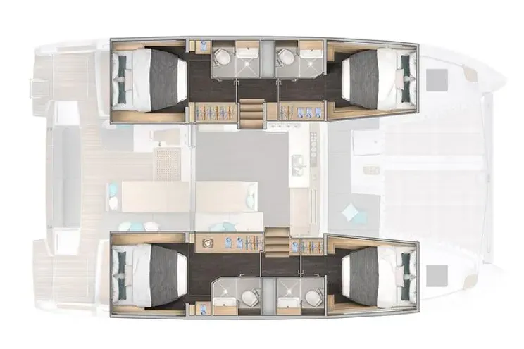 Layout for Lagoon 43 - cabin layout