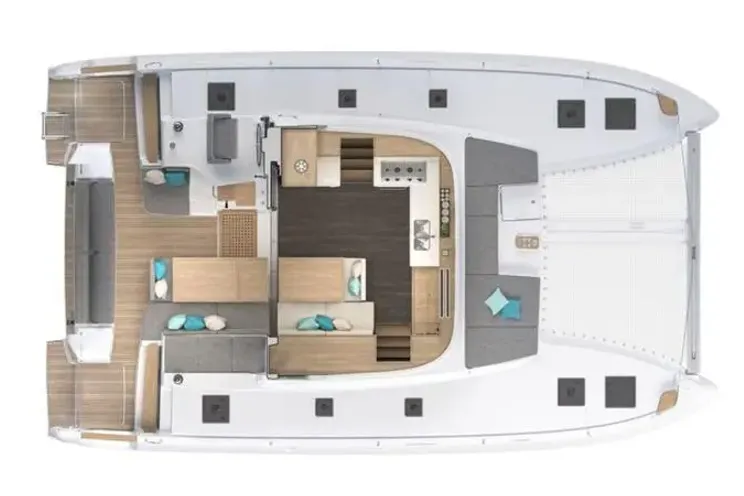 Layout for Lagoon 43 - saloon layout
