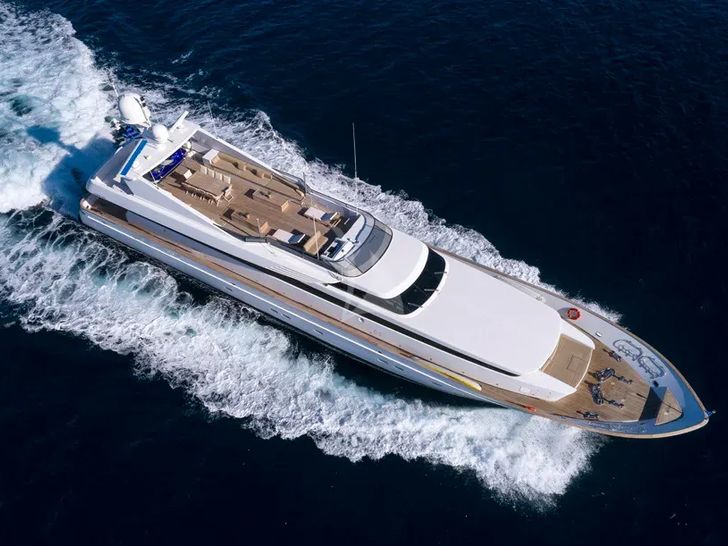 MABROUK Cantieri di Pisa Akhir 38 - top aerial shot cruising MABROUK Cantieri di Pisa Akhir 38 - top aerial shot cruising