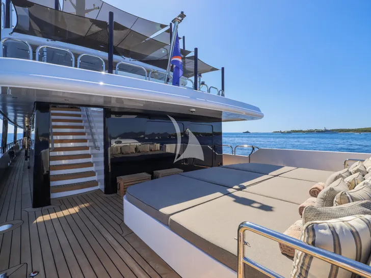 MAGNA GRECIA Custom 63m - main aft deck sunbathing area MAGNA GRECIA Custom 63m - main aft deck sunbathing area