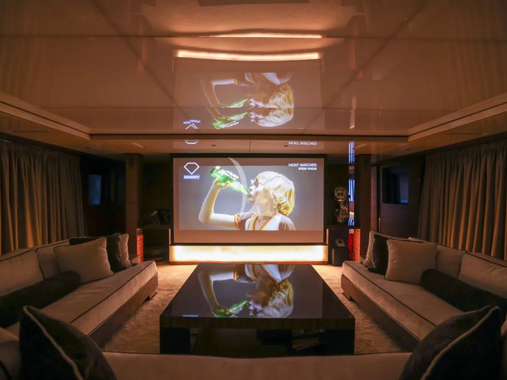 MAGNA GRECIA Custom 63m - main saloon converted to a cinema MAGNA GRECIA Custom 63m - main saloon converted to a cinema