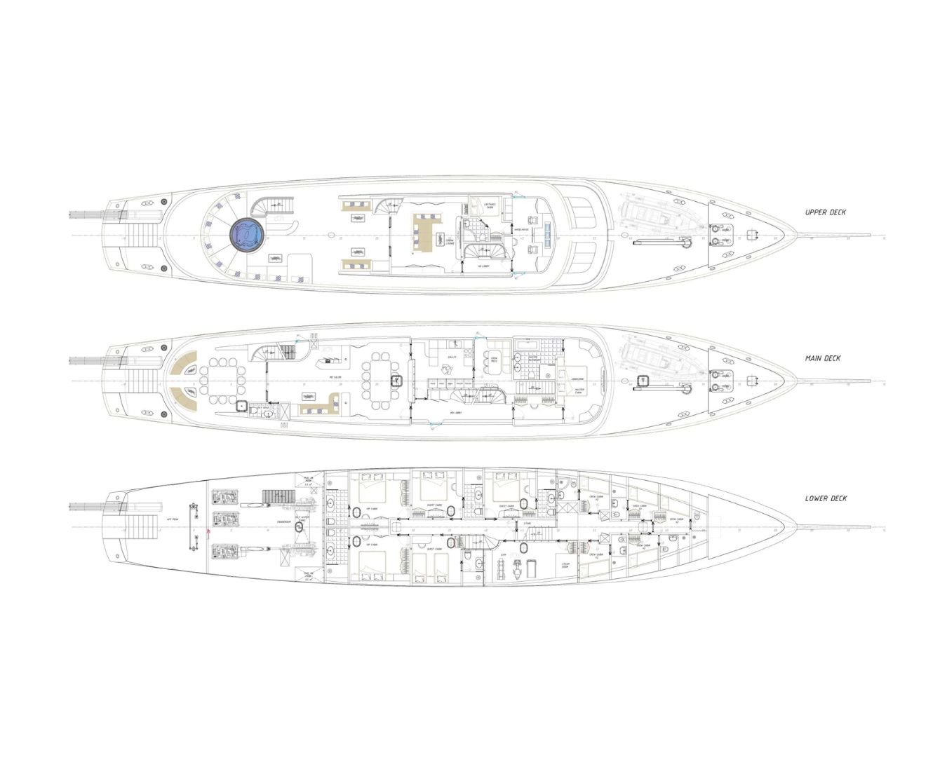 Layout for MAIA Custom Sailing Yacht 53m - layout