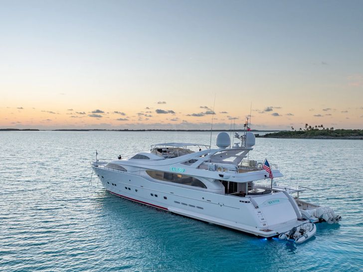 MAMBO Ferretti 112 - anchored aft shot MAMBO Ferretti 112 - anchored aft shot