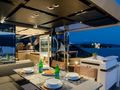 MANARA PRIMA 70 Azimut - aft deck dining set up MANARA PRIMA 70 Azimut - aft deck dining set up
