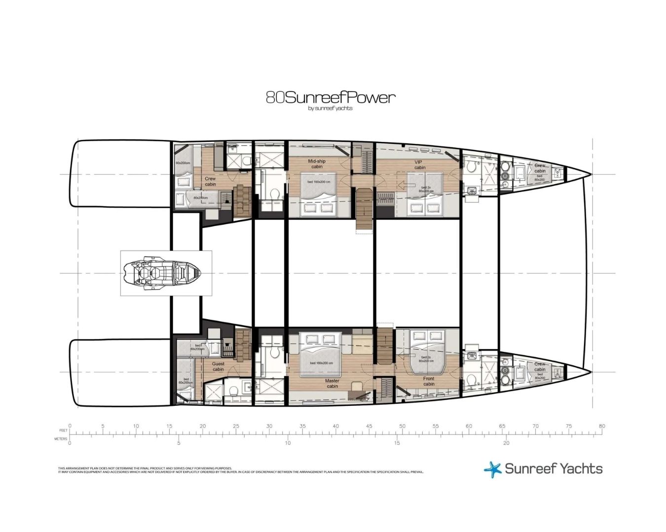 MANTA Sunreef 80 - cabin layout