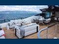 MANGUSTA GRANSPORT 45 skydeck alfresco dining area and lounge