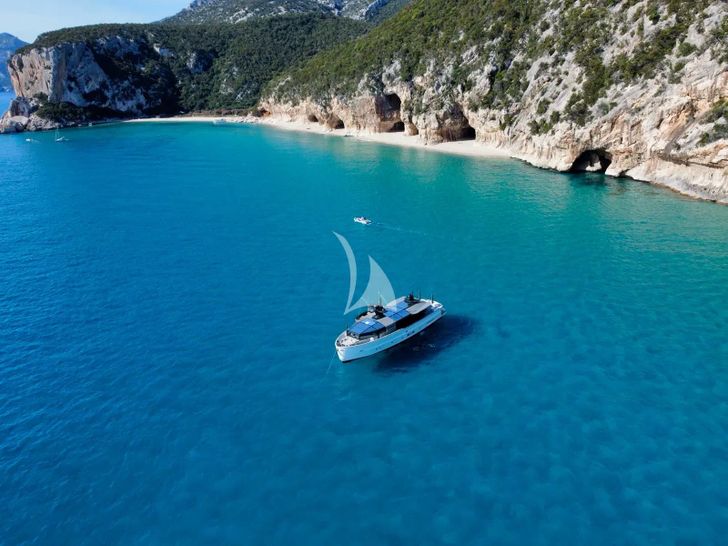 MARCELLO Arcadia 85 - anchored near an island MARCELLO Arcadia 85 - anchored near an island