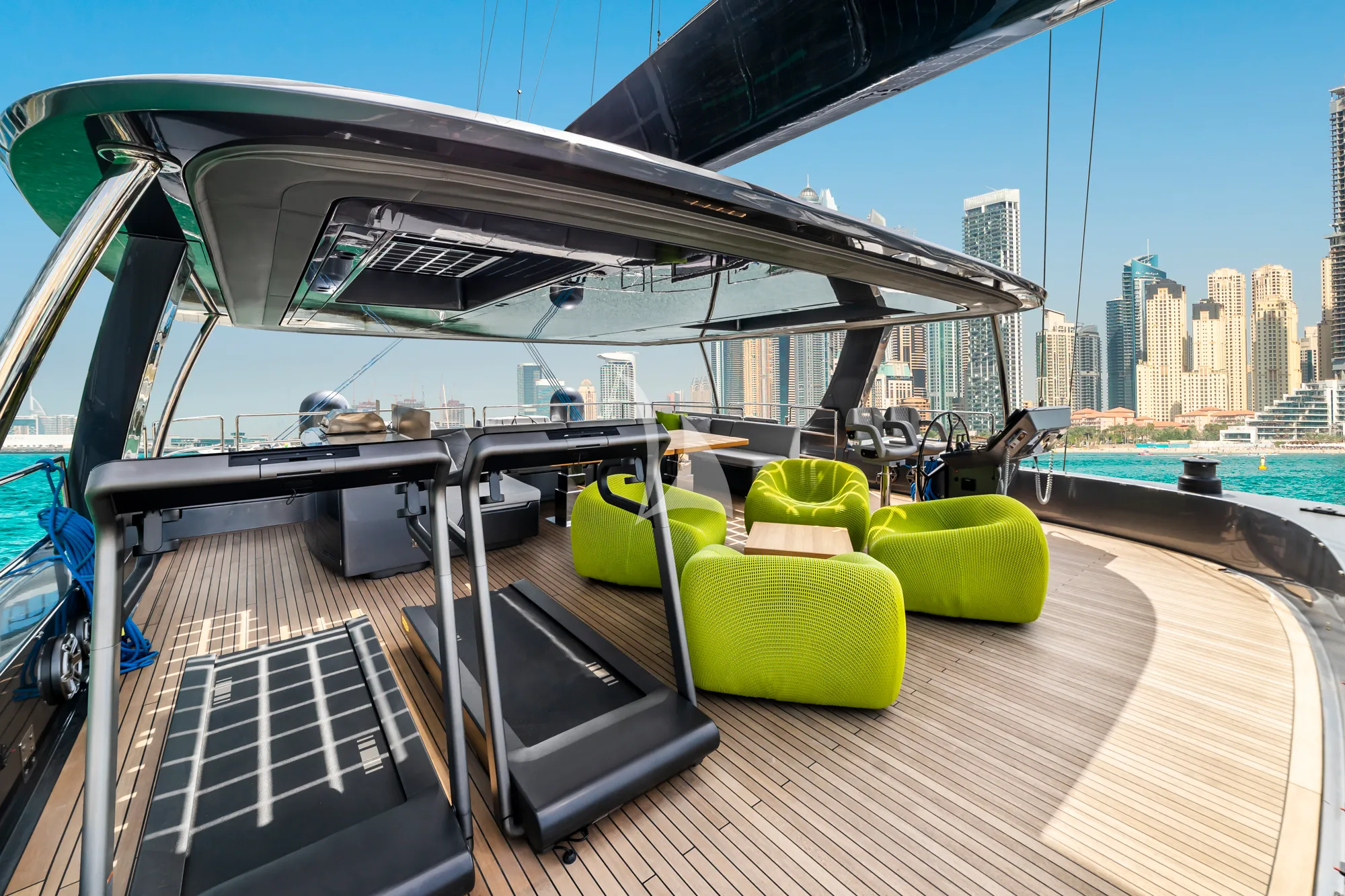 MARIE JOSEPH Sunreef 80 Eco - flybridge lounge and treadmills