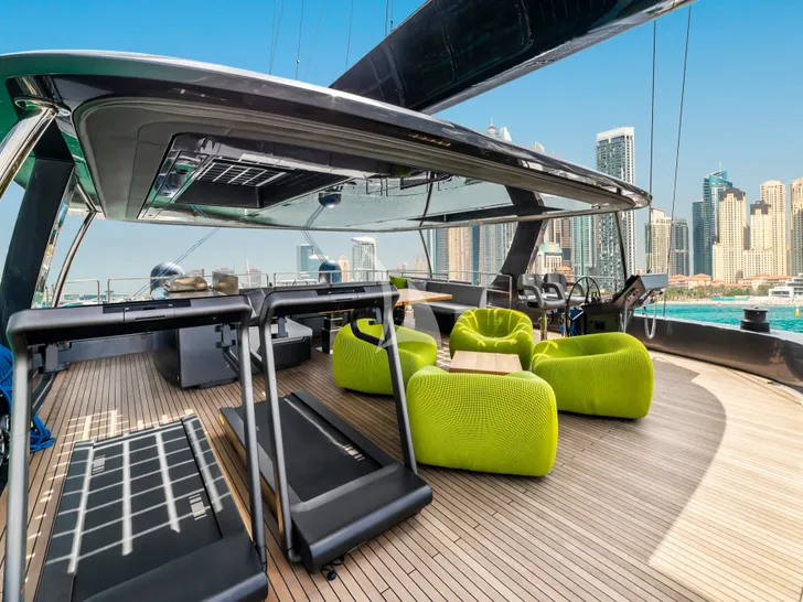 MARIE JOSEPH Sunreef 80 Eco - flybridge lounge and treadmills MARIE JOSEPH Sunreef 80 Eco - flybridge lounge and treadmills