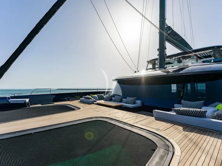 MARIE JOSEPH Sunreef 80 Eco - foredeck lounge and net trampolines MARIE JOSEPH Sunreef 80 Eco - foredeck lounge and net trampolines