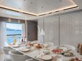 MARICAN FOREVER Ferretti Custom Line 106 - indoor dining set up MARICAN FOREVER Ferretti Custom Line 106 - indoor dining set up