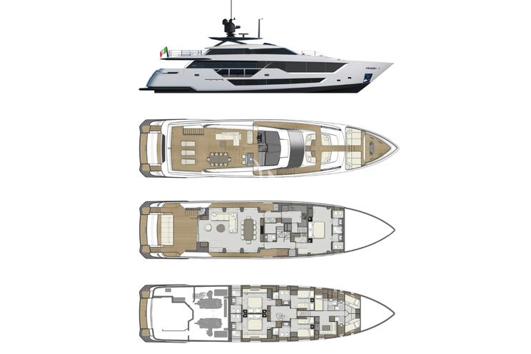 Layout for MARICAN FOREVER Ferretti Custom Line 106 - layout