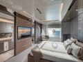 MARICAN FOREVER Ferretti Custom Line 106 - master cabin bed and TV MARICAN FOREVER Ferretti Custom Line 106 - master cabin bed and TV