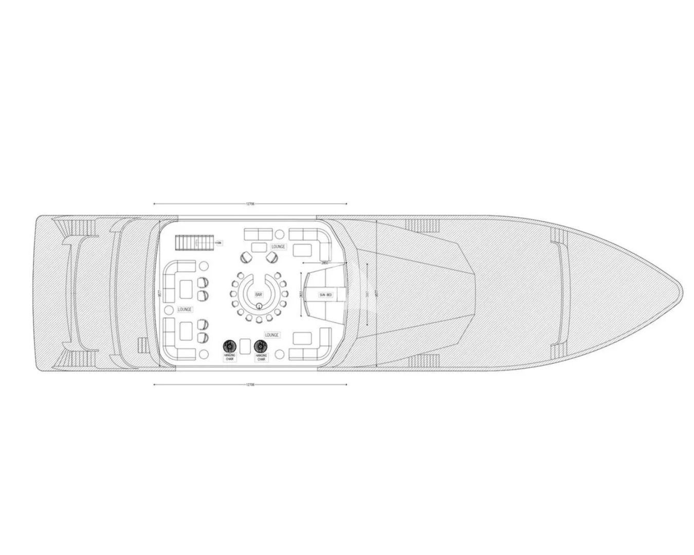 MARMORIS Custom Motor Yacht 40m - sundeck layout