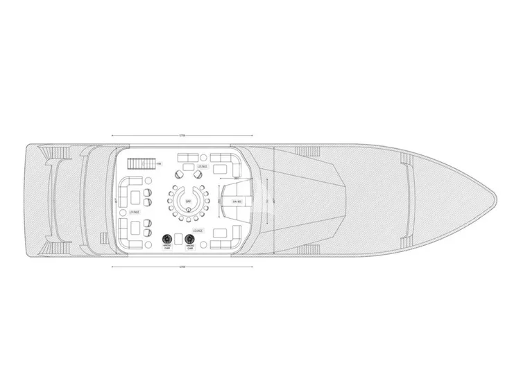 MARMORIS Custom Motor Yacht 40m - sundeck layout MARMORIS Custom Motor Yacht 40m - sundeck layout