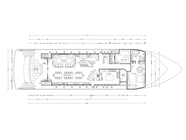 MARMORIS Custom Motor Yacht 40m - main deck layout MARMORIS Custom Motor Yacht 40m - main deck layout