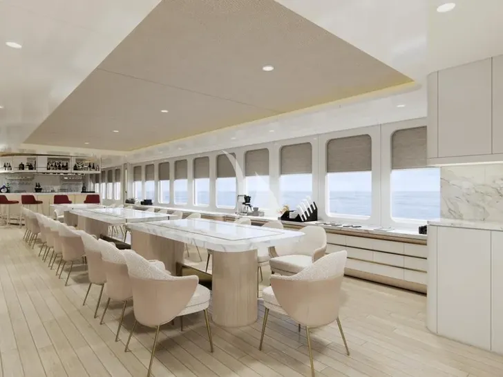 MARMORIS Custom Motor Yacht 40m - main deck dining area MARMORIS Custom Motor Yacht 40m - main deck dining area