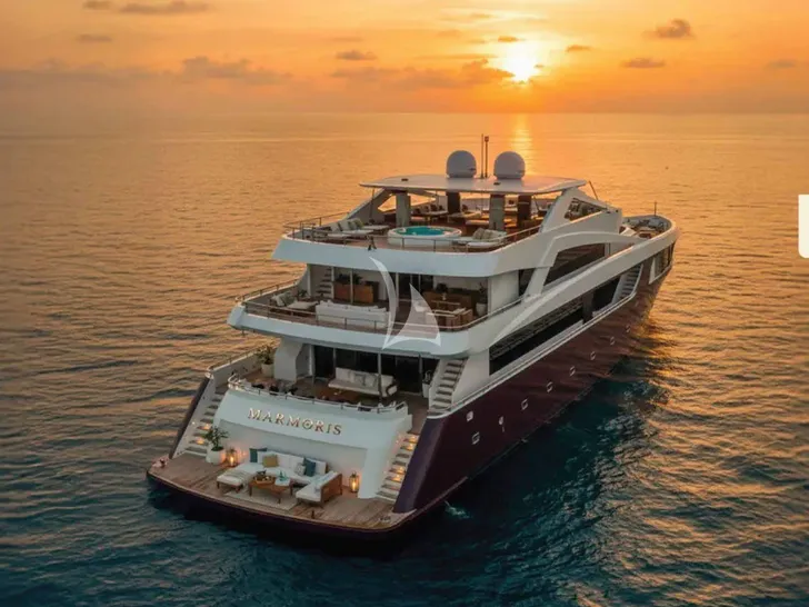 MARMORIS Custom Motor Yacht 40m - profile sailing into sunset MARMORIS Custom Motor Yacht 40m - profile sailing into sunset
