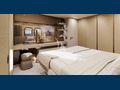 MARY Sanlorenzo SL106 VIP cabin 1 bed and vanity area