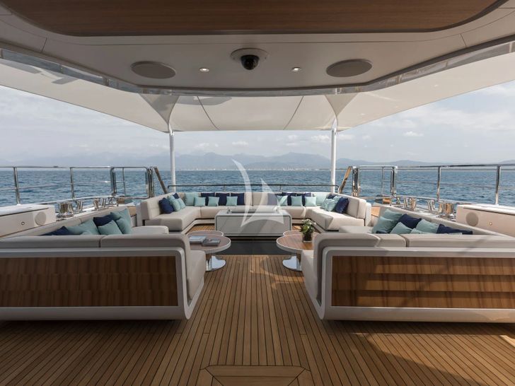 MAVERICK Mangusta Oceano 50 - main aft deck lounge MAVERICK Mangusta Oceano 50 - main aft deck lounge