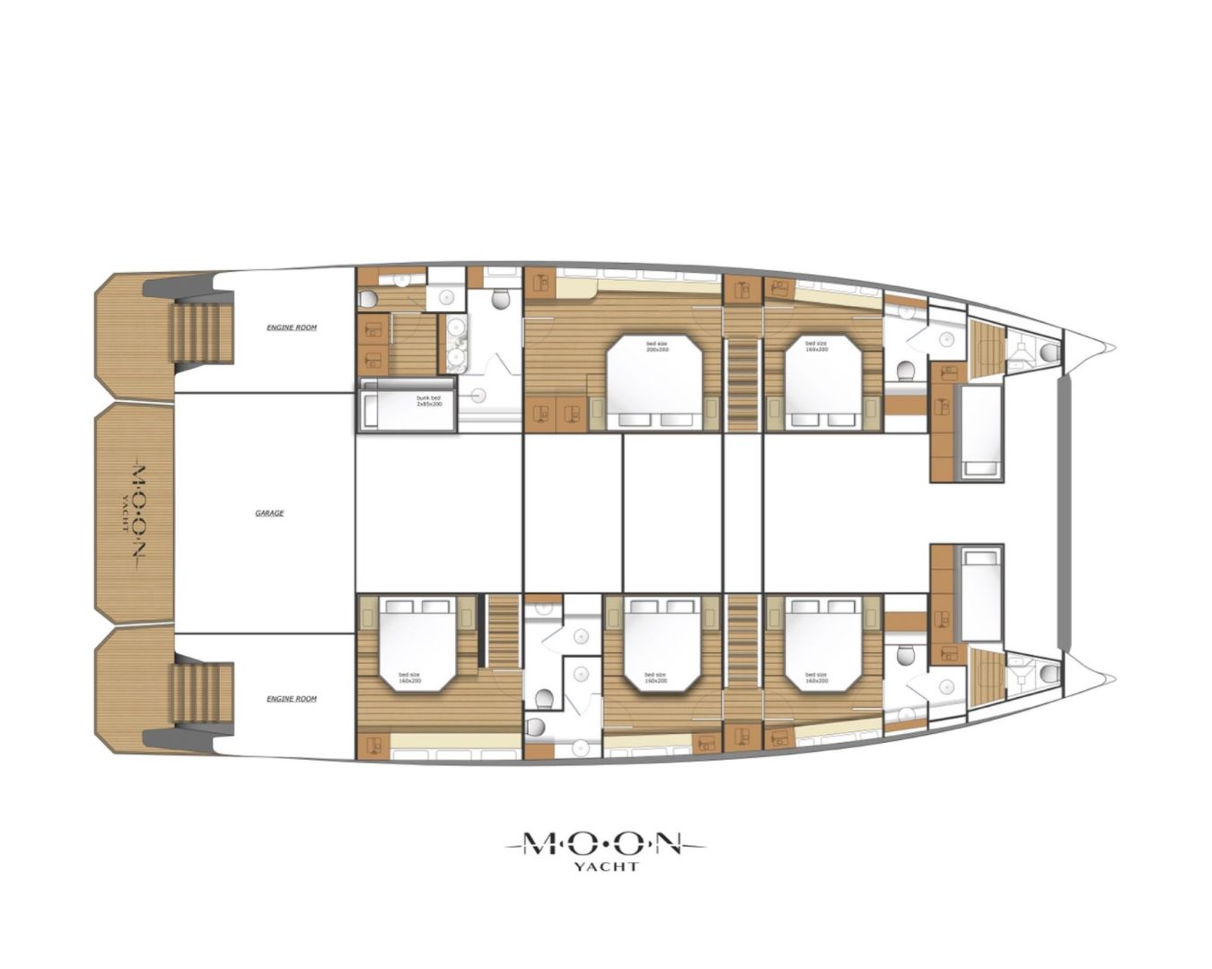 Layout for MELTEMI Moon Yacht 70 Power - cabin layout