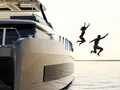 MELTEMI Moon Yacht 70 Power - guests jumping for a swim MELTEMI Moon Yacht 70 Power - guests jumping for a swim