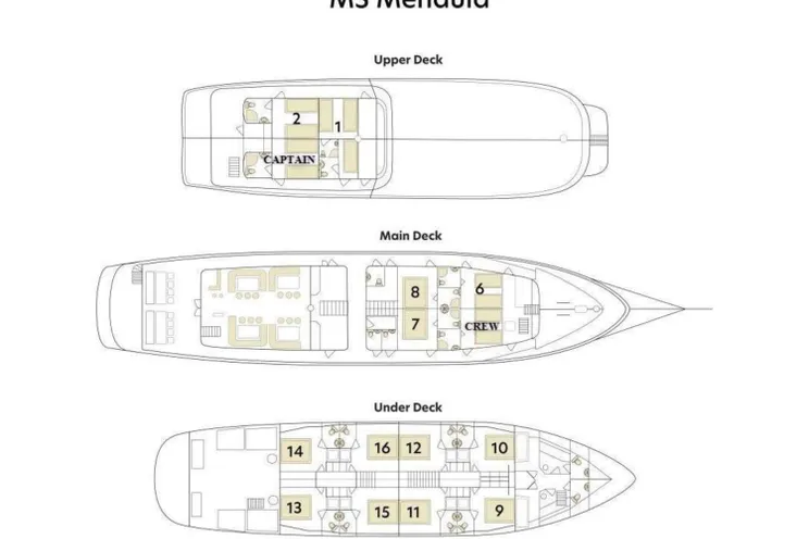 Layout for MENDULA Custom Sailing Yacht 41m - layout