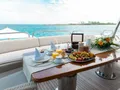 MERCY Sunseeker 121 Yacht - aft deck alfresco dining area MERCY Sunseeker 121 Yacht - aft deck alfresco dining area
