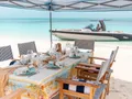MERCY Sunseeker 121 Yacht - beach dining MERCY Sunseeker 121 Yacht - beach dining