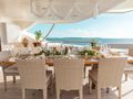 MERCY Sunseeker 121 Yacht - sky deck dining set up MERCY Sunseeker 121 Yacht - sky deck dining set up