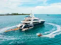 MERCY Sunseeker 121 Yacht - side aft view with water toys MERCY Sunseeker 121 Yacht - side aft view with water toys