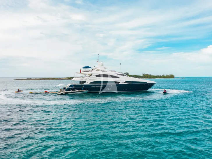 MERCY Sunseeker 121 Yacht - side profile MERCY Sunseeker 121 Yacht - side profile