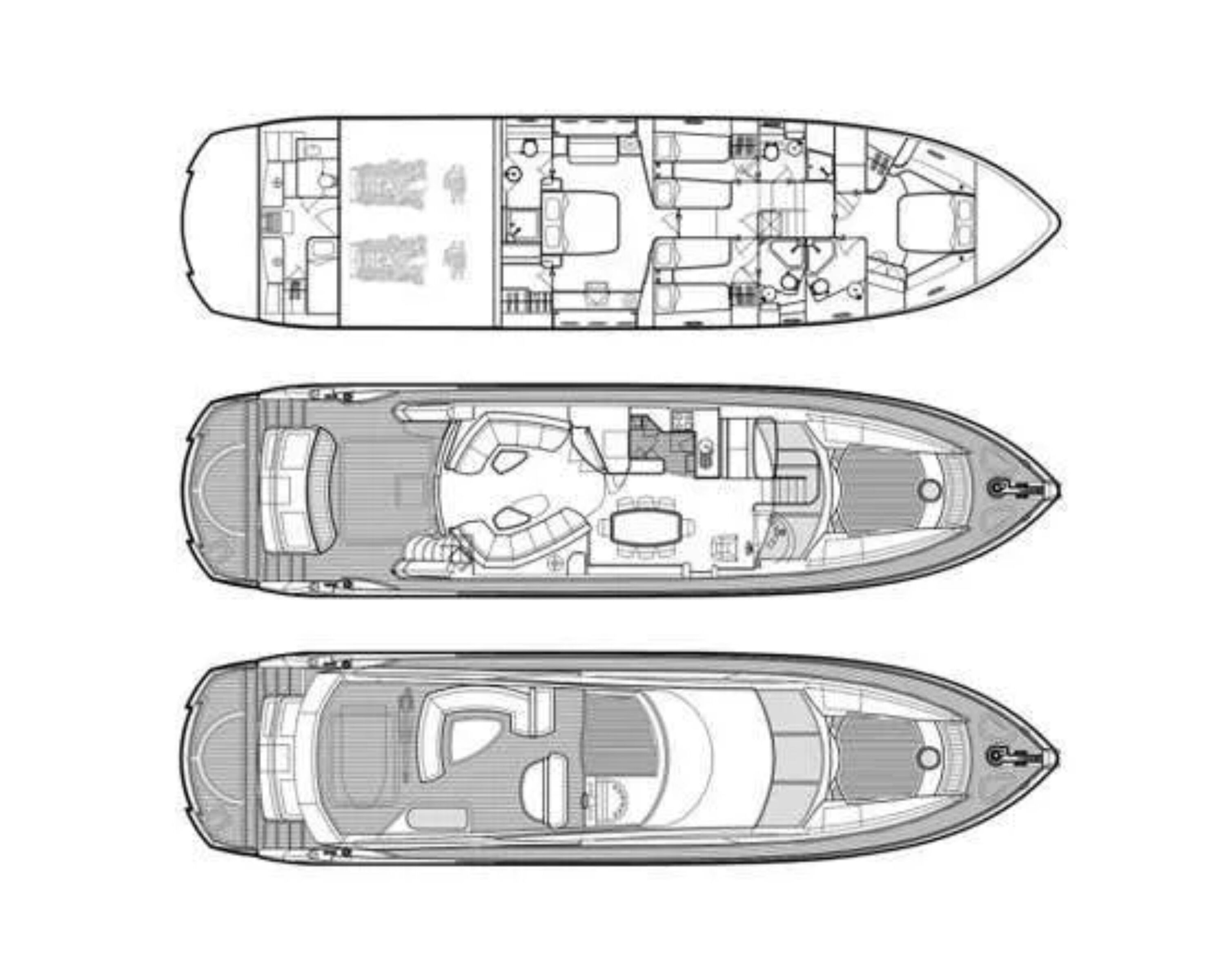M FIVE Sunseeker 75 Yacht - layout