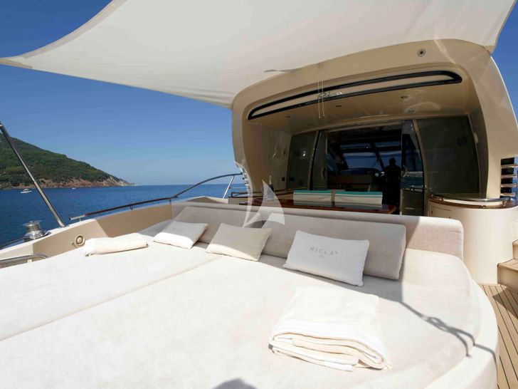 MICLA`S III Riva 72 Splendida - aft deck sunbathing area MICLA`S III Riva 72 Splendida - aft deck sunbathing area