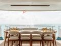 MIDNIGHT SAGA Moonen 110 Mustique - main aft deck dining area MIDNIGHT SAGA Moonen 110 Mustique - main aft deck dining area