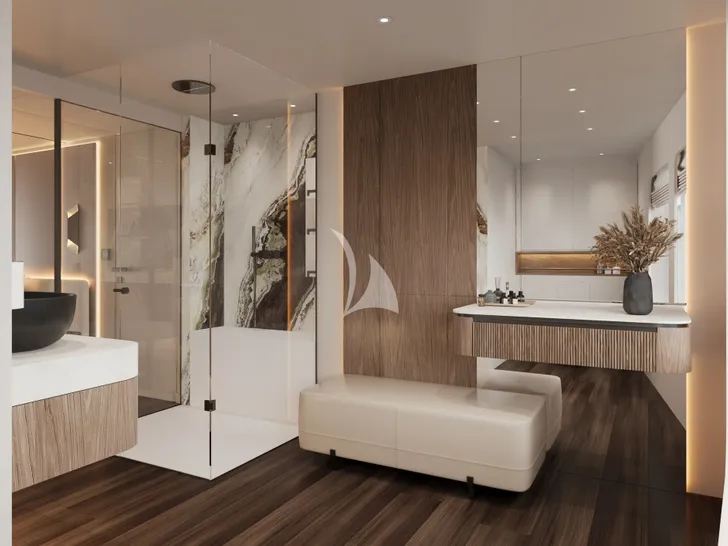 MIIA Sunreef Ultima 88 - master cabin shower MIIA Sunreef Ultima 88 - master cabin shower