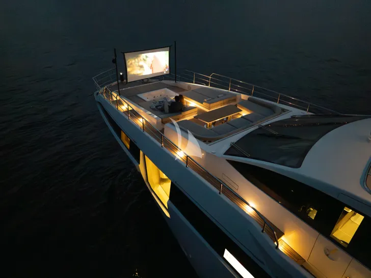 MIKOH Azimut Grande 35m - foredeck at night MIKOH Azimut Grande 35m - foredeck at night