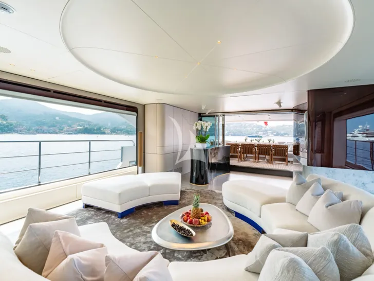 MIKOH Azimut Grande 35m - main saloon seating MIKOH Azimut Grande 35m - main saloon seating