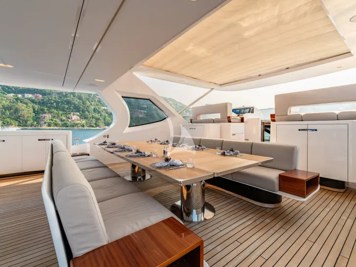 MIKOH Azimut Grande 35m - sun deck dining MIKOH Azimut Grande 35m - sun deck dining