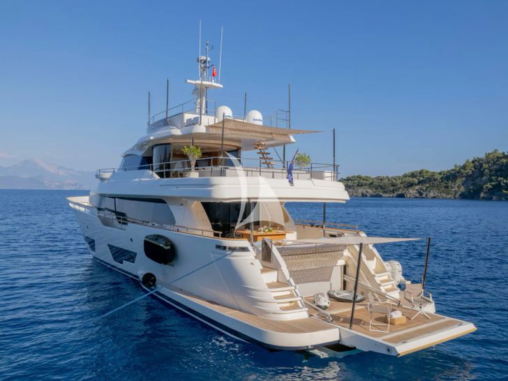 MILENA Custom Line Navetta 28 - aft shot anchored MILENA Custom Line Navetta 28 - aft shot anchored