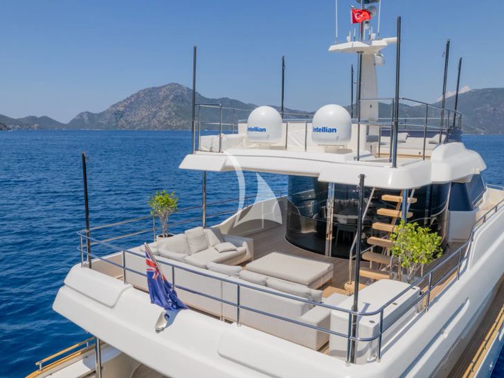 MILENA Custom Line Navetta 28 - sky deck aft MILENA Custom Line Navetta 28 - sky deck aft