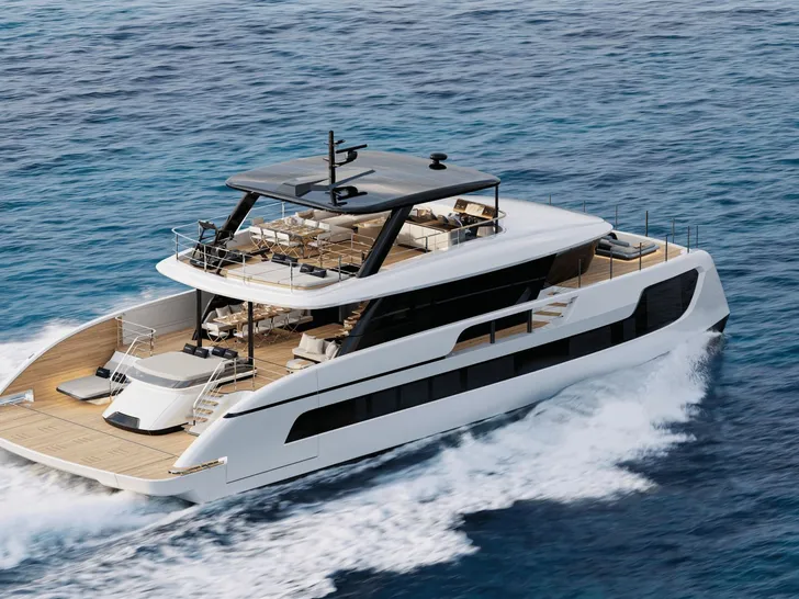 MIM OCEAN 10 Sunreef Ultima 88 - exterior aerial view MIM OCEAN 10 Sunreef Ultima 88 - exterior aerial view
