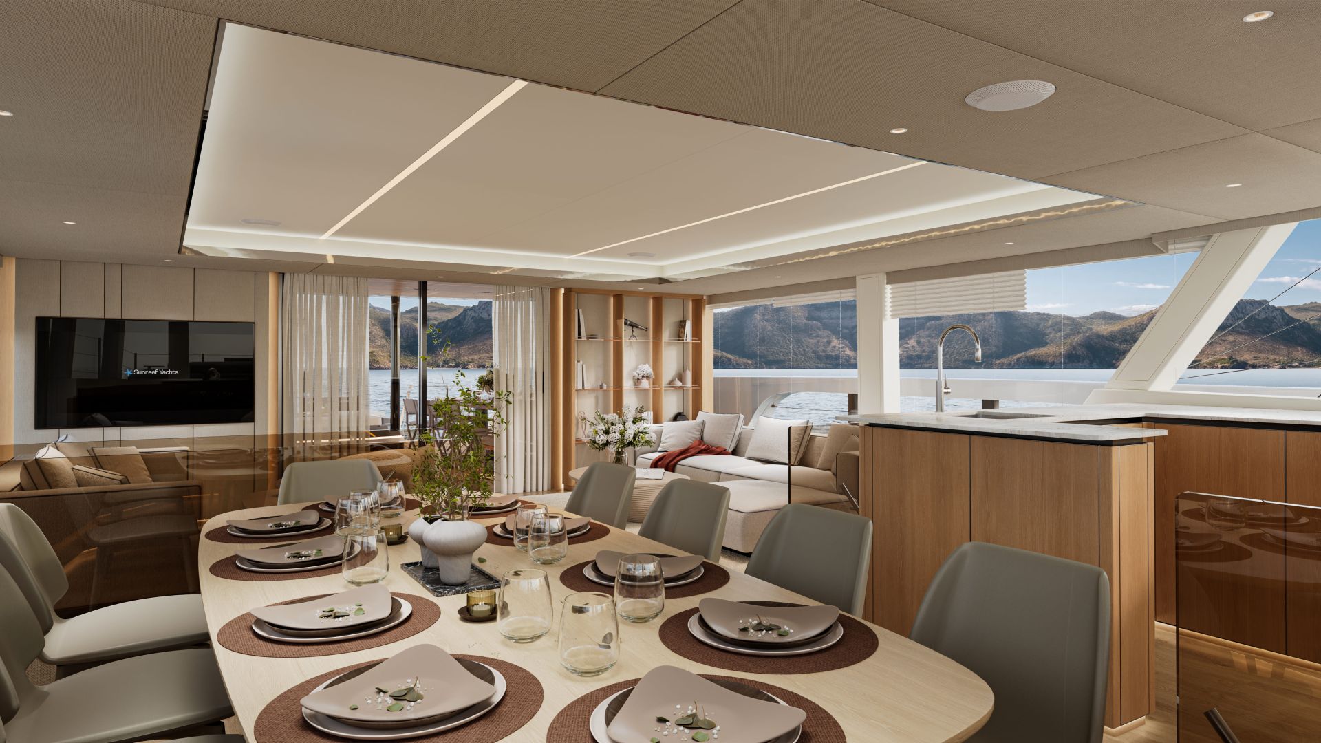 MIM OCEAN 10 Sunreef Ultima 88 - salon and indoor dining area